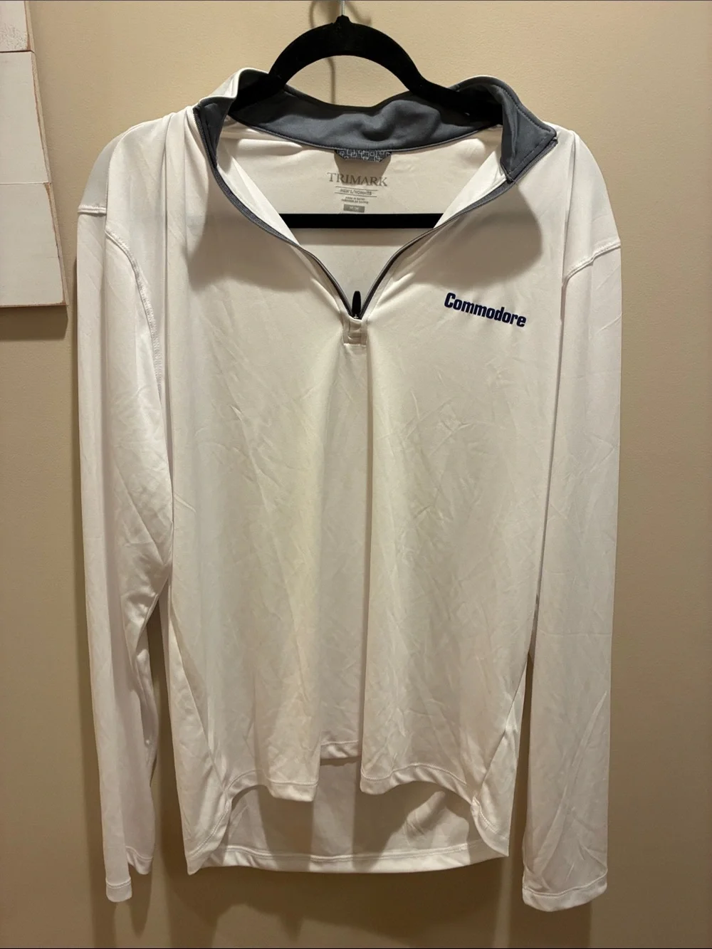 Men's White Quarter-Zip Performance Sweater